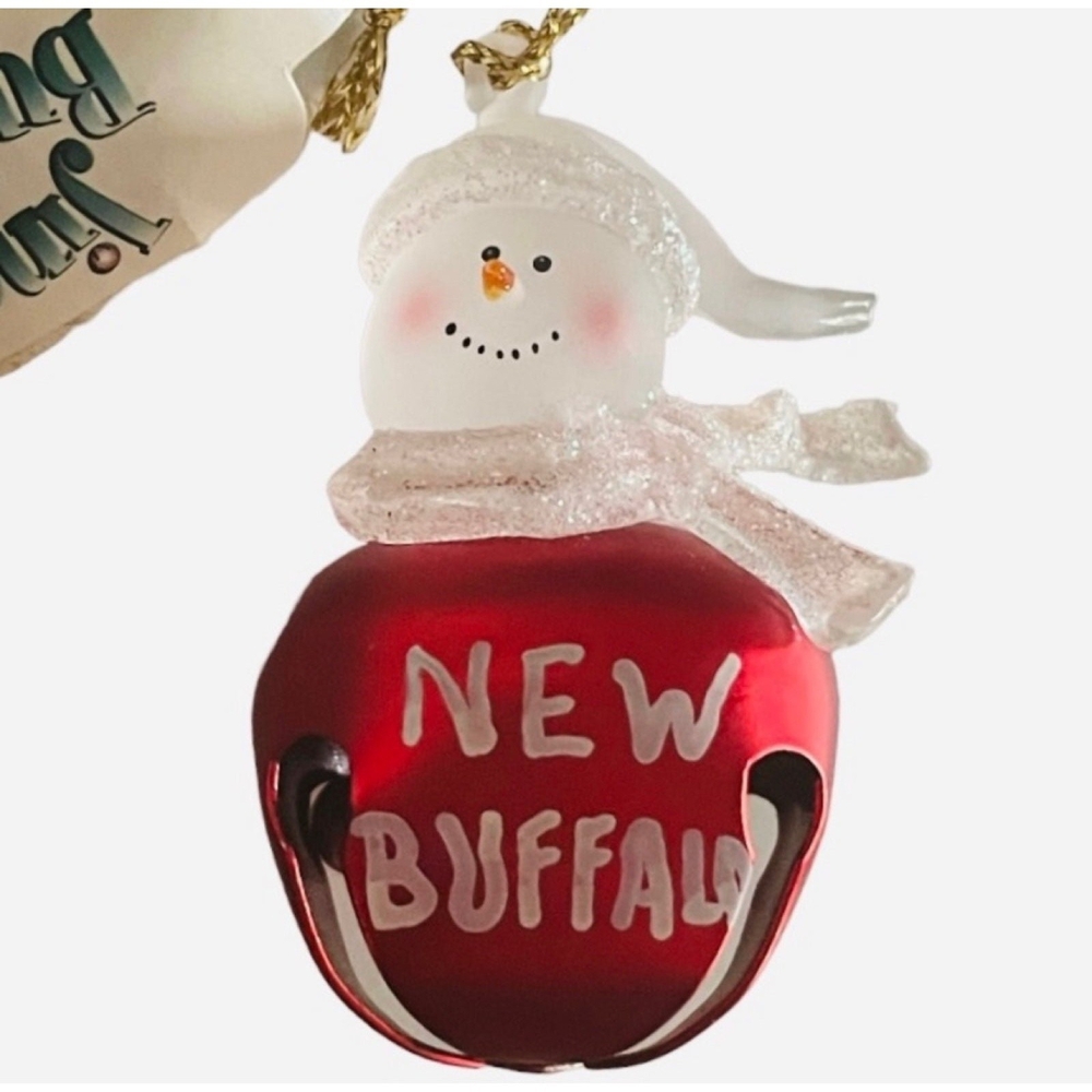 Jingle Buddies Red Clear Frost Bell Ornament New Buffalo Xmas Collectible NWT
